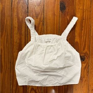 White Ruched Strap Top